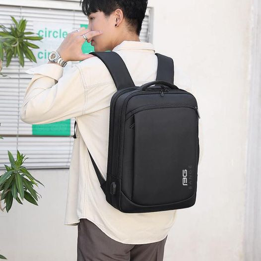 Mega Bange Backpack for business and laptop 15.6 inch waterproof .. Black Color